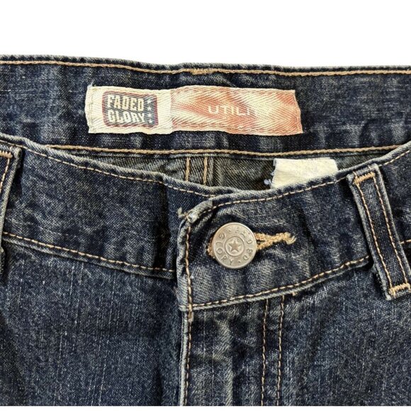 Utility Dark Blue Denim Jeans Straight Leg Relaxed Fit Mens Size 33X30 Casual - Picture 2 of 5